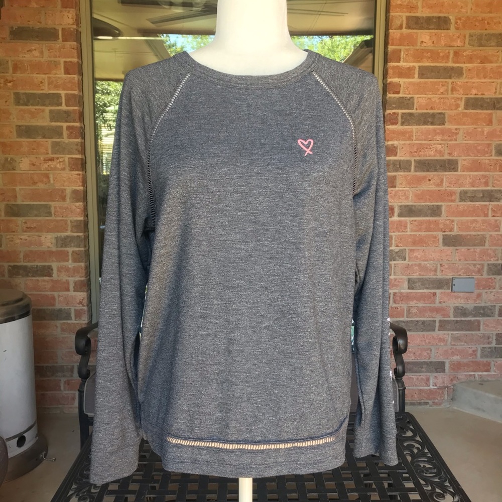 Victoria’s Secret Open Back Lounge Pullover Top Small Gray